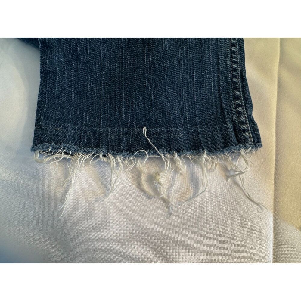 Harley Davidson distressed women's jeans size 10-12 raw edge hem - Picture 3 of 6